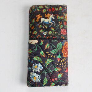 Vera Bradley VTG Rare “Tavern on the Green” Pattern Unicorn Fabric Glasses Case